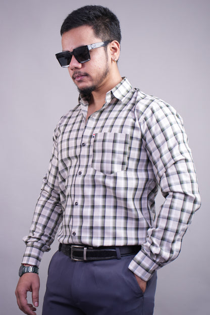 Checksque Grey Checked Shirt