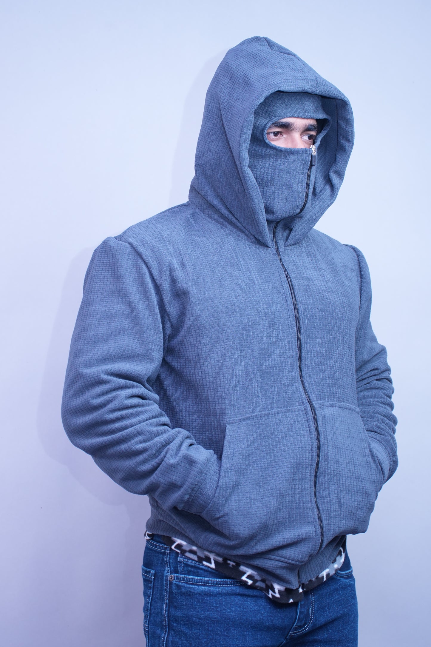 Balaclava Phantom Cowl Cornflower Blue Hoodie