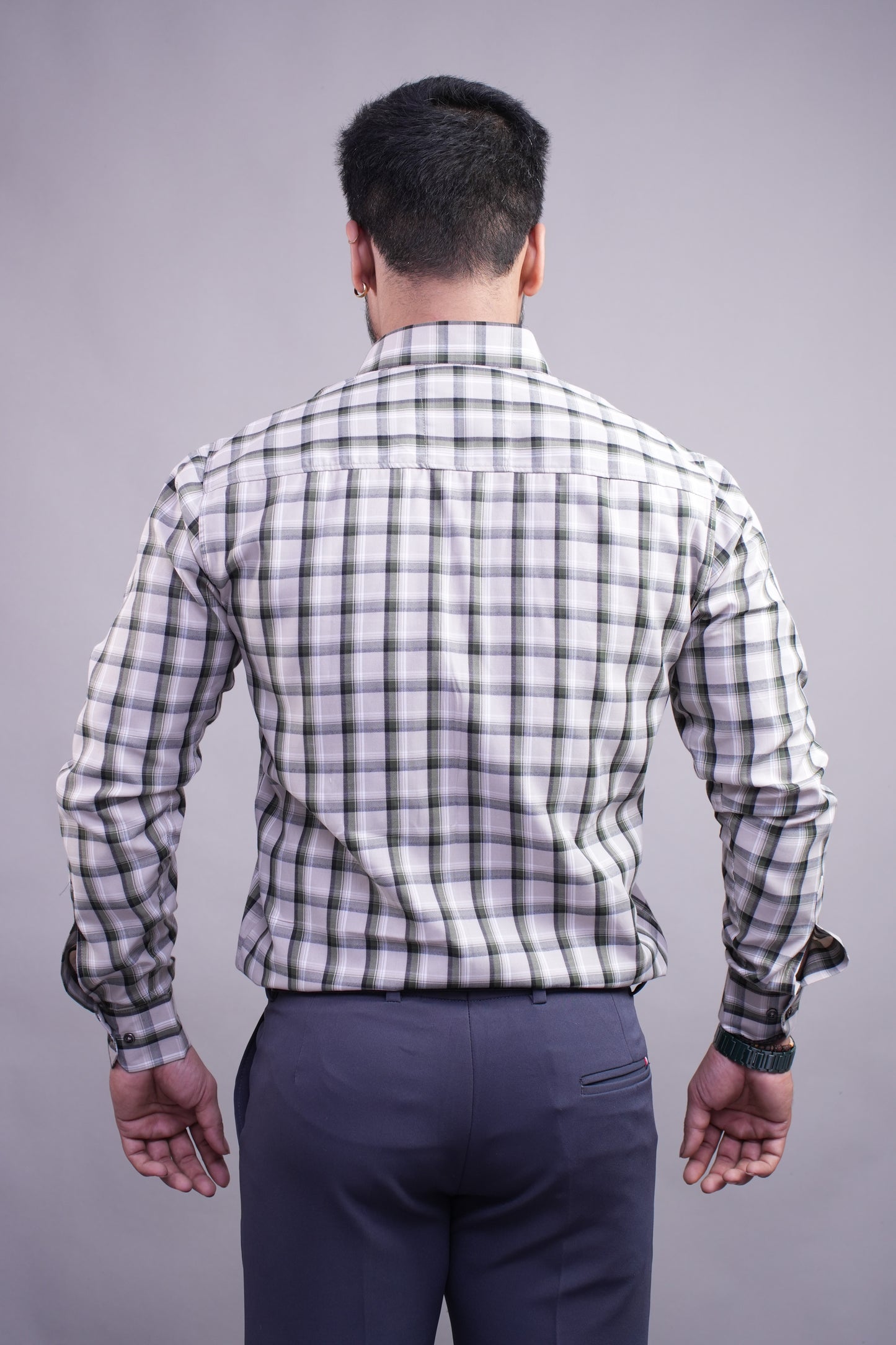 Checksque Grey Checked Shirt