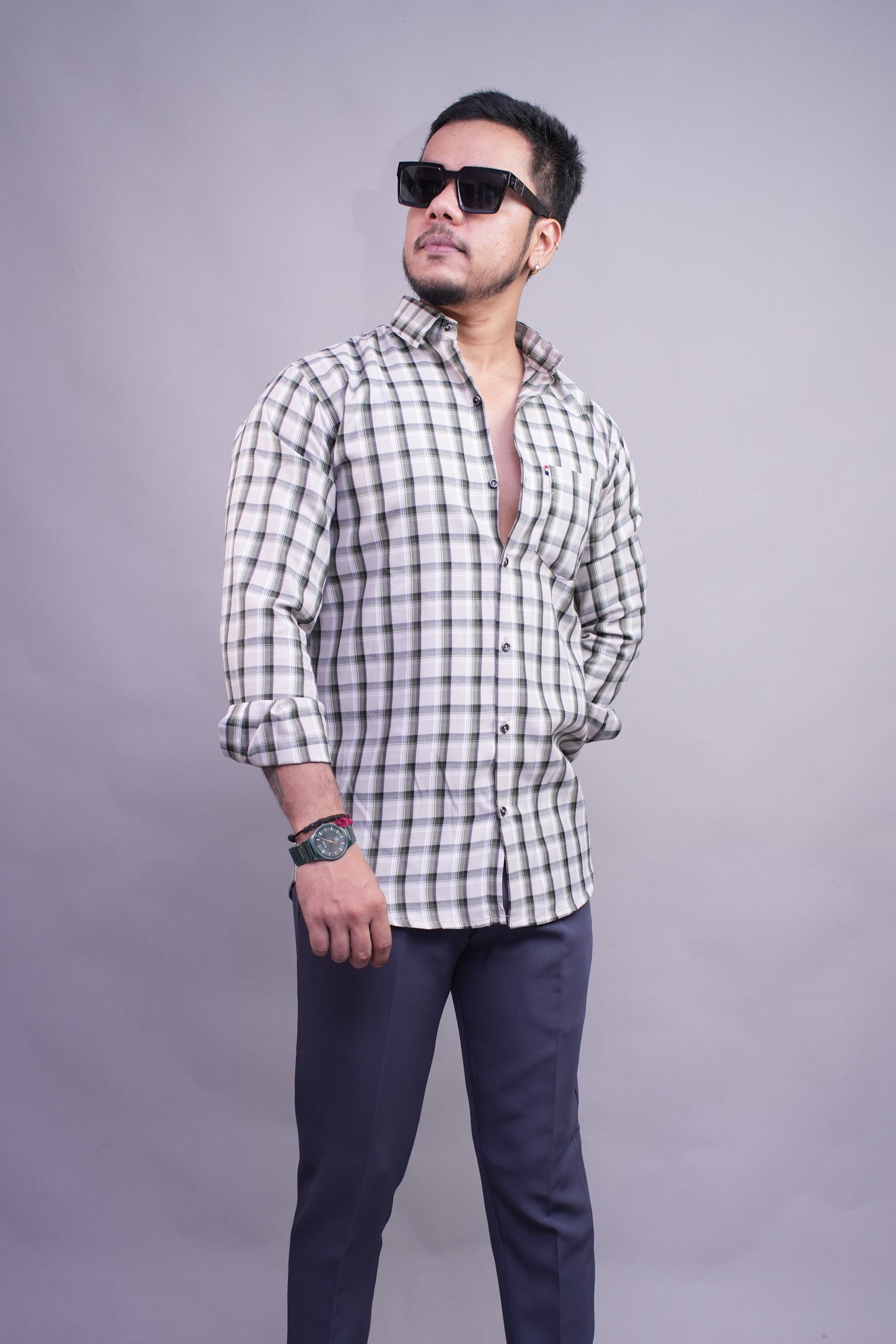 Checksque Grey Checked Shirt