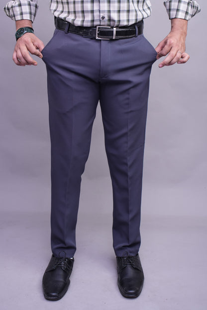 Men's Dark Grey Formal Trousers