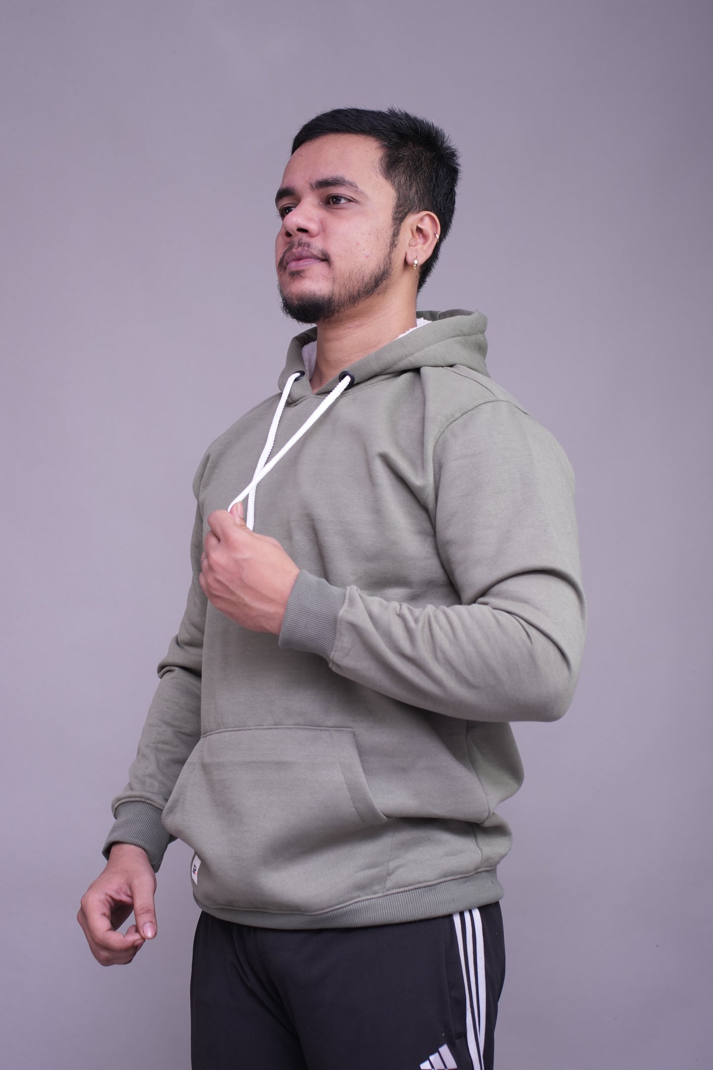 Relaxed Fit asparagus Green Hoodie