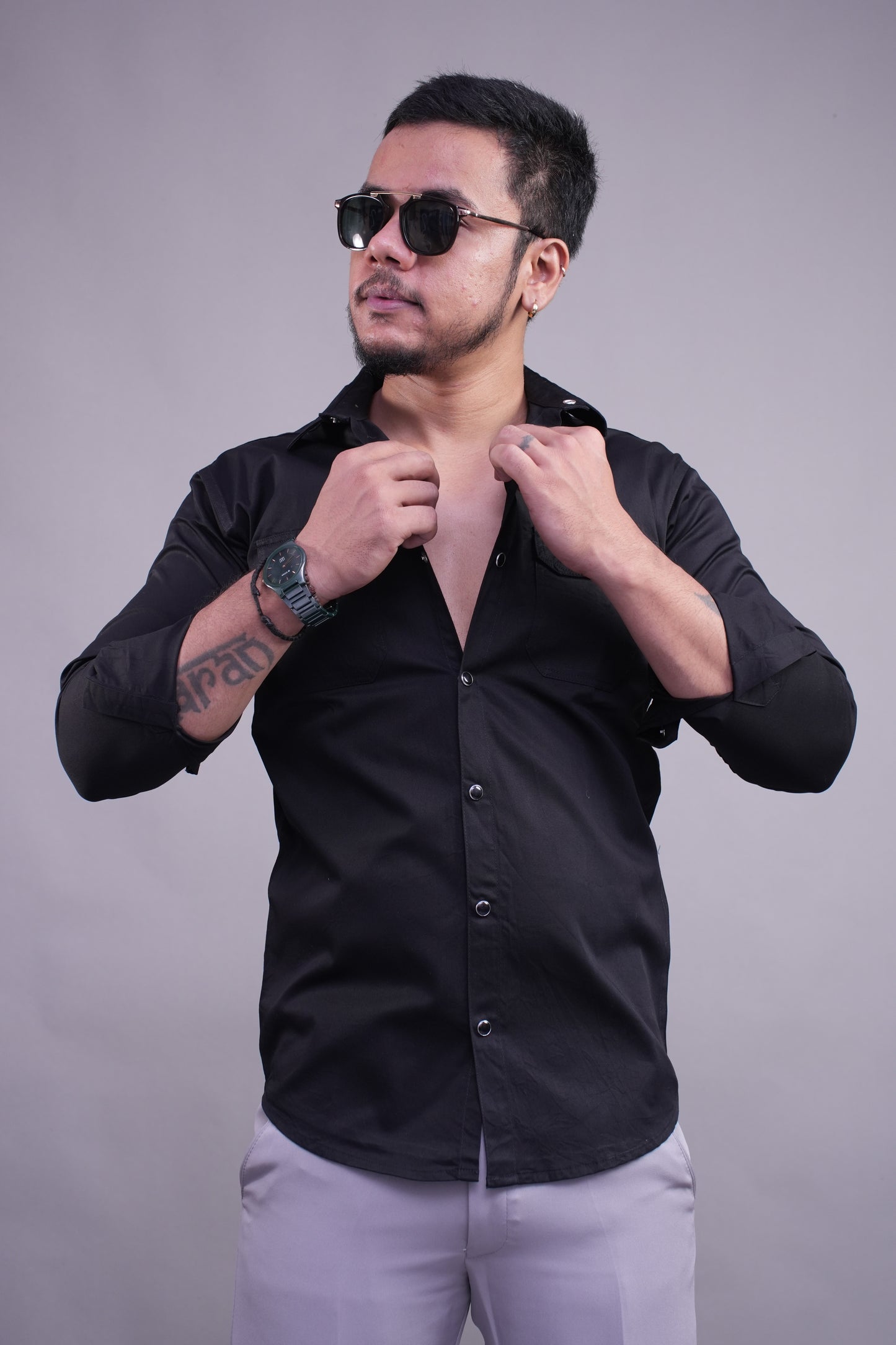 Black Double Pocket Shirt