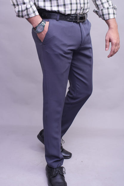 Men's Dark Grey Formal Trousers