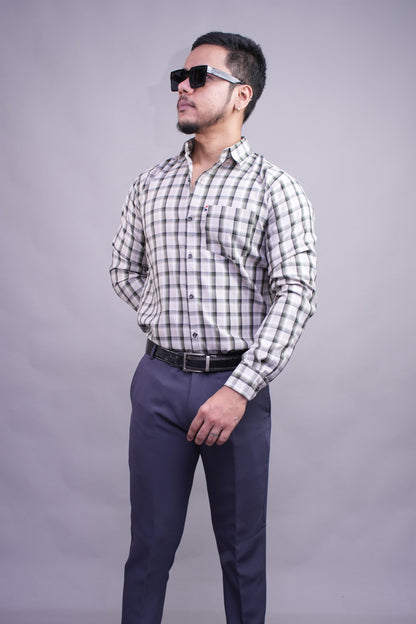 Checksque Grey Checked Shirt