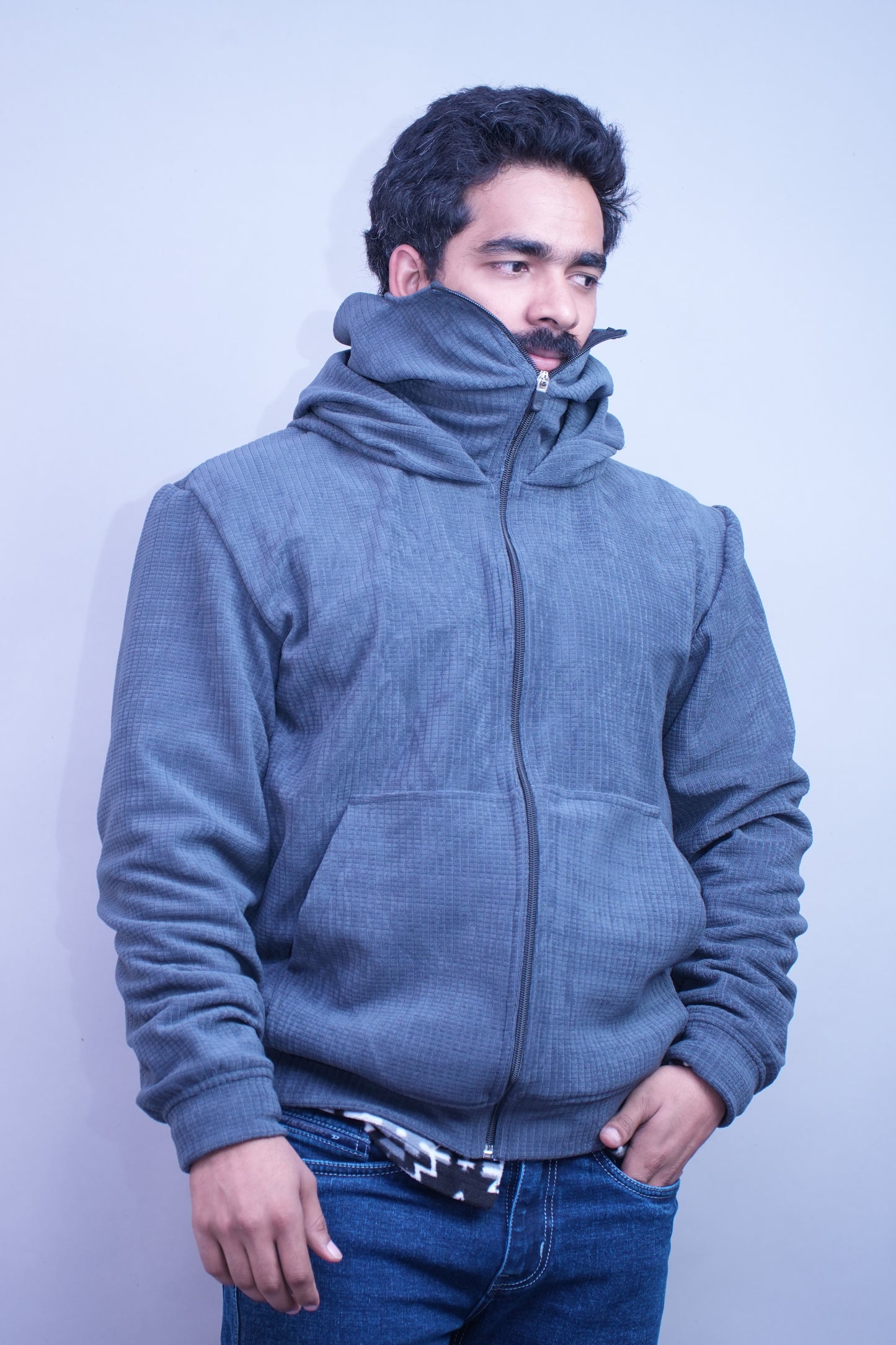 Balaclava Phantom Cowl Cornflower Blue Hoodie