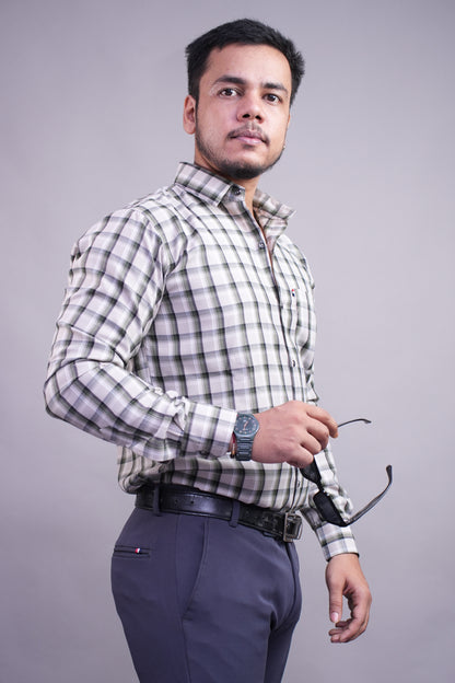 Checksque Grey Checked Shirt