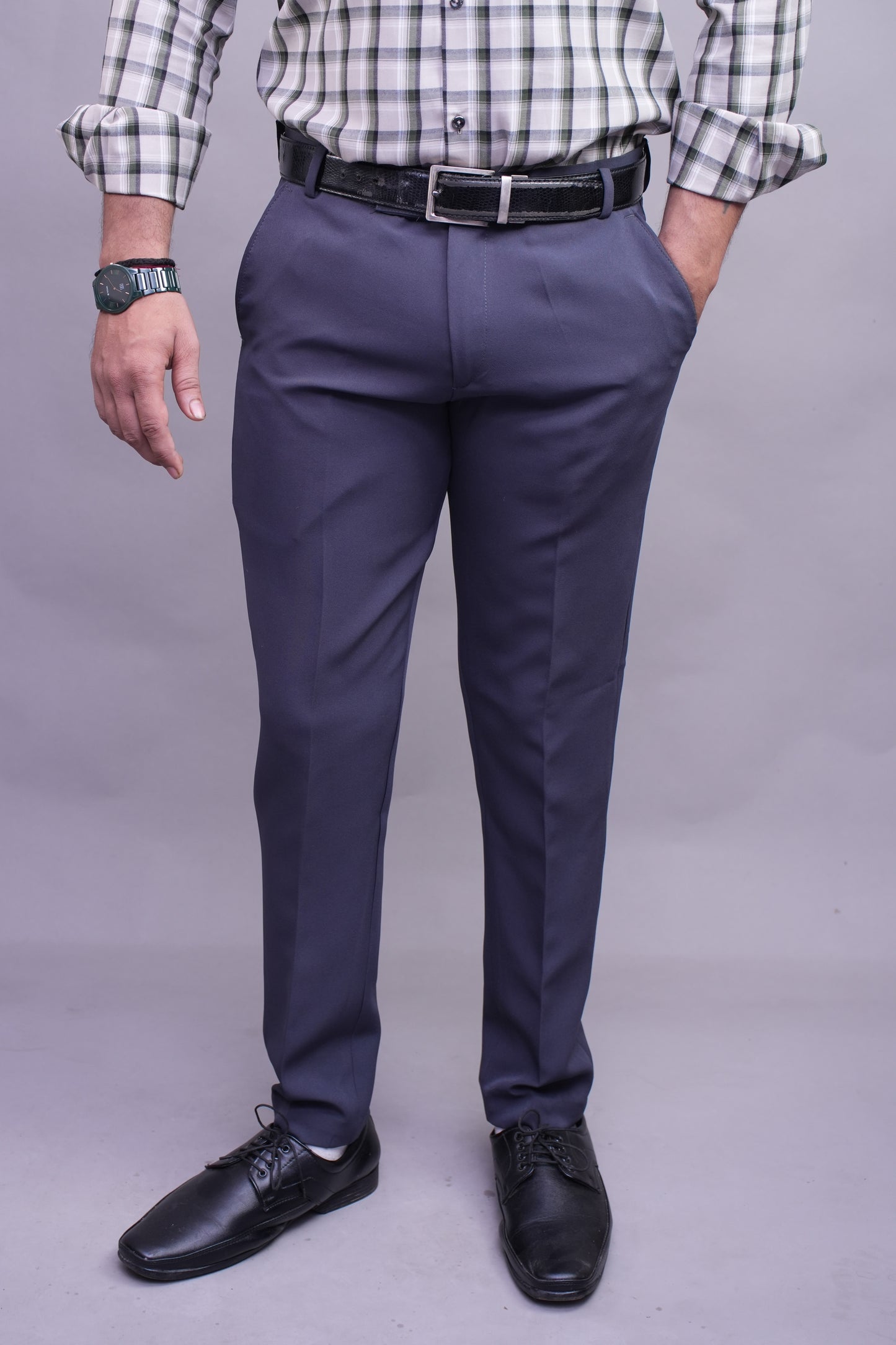 Men's Dark Grey Formal Trousers